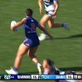 Warriors star Lavinia Tauhalaliku barges over to score on the left wing.
