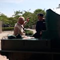 Amid the new focus on the family tensions, the King kept to his schedule by visiting a tank museum in Dorset and riding a Challenger 2 Main Battle Tank.