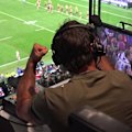 Nine shows the vision of Andrew Johns watching his Newcastle Knights side claim victory over the South Sydney Rabbitohs.