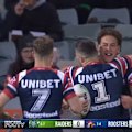 Roosters gun Mark Nawaqanitawase wouldn't be denied a four-pointer against the Raiders.