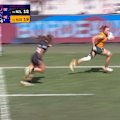 Maddison Levi scores a long-range try as Australia defeat New Zealand in the women's final of the 2025-26 World Sevens Series.