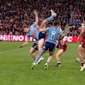 Jack Bostock's Origin debut comes to an end after he landed on his head in a messy tackle. 