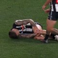 Collingwood livewire Jamie Elliott suffers a potentially serious knee injury and tensions boil over between Magpies and Eagles players.