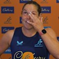 An emotional Emily Chancellor explains her retirement call before her final Wallaroos game in Canberra on Friday.