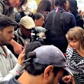 Swedish activist Greta Thunberg participates in a high school blockade outside Paris.