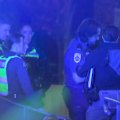 A bumbling thief has landed himself in hospital, after he and two accomplices allegedly tried to blow up an ATM at Melbourne's Queen Victoria Market.