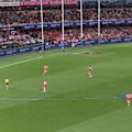 Chad Warner kicks the goal of the night for the Sydney Swans to shift the momentum at the Gabba against the Brisbane Lions.