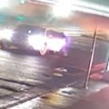 Arsonists are on the run after ramming a Melbourne convenience store and setting it alight, causing nearby power lines to explode.