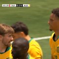 The Socceroos have scored on Switzerland ahead of the World Cup, thanks to Tete Yengi.