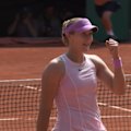 Mirra Andreeva celebrates a crucial moment in the French Open final.