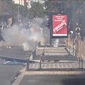 The French riot squad has used tear gas while clashing with student demonstrators on the streets of Paris, Toulouse and Strasbourg.