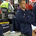 Luke Brooks is spotted with ice on his knee after leaving the field against the Storm.
