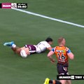 Tolutau Koula doesn't waste time getting the Manly Sea Eagles on the board in their Magic Round bout against the Wests Tigers. 