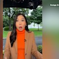 Reporter Selina Wang ducks for cover on the White House North Lawn after hearing gunshots fired nearby.