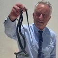 US Health Secretary Robert F Kennedy Jr has posted a video of himself grabbing a pair of snakes on Dr Oz's patio.