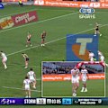 Melbourne captain Harry Grant suffers a hamstring injury in a clash with South Sydney.