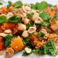 Quinoa salad with pumpkin and hazelnuts.