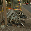 A woman has been charged after crashing into a bus stop in Lane Cove, Sydney.