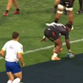 The Crusaders put on an offloading clinic for Sevu Reece's try.