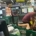 Dramatic video shows the moment a bystander tackled a man who was allegedly assaulting customers inside a shopping centre in north Brisbane.