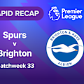 Catchup with Rapid Recap: Watch the goals and big moments from Brighton and Hove Albion's visit to Tottenham Hotspur Stadium to face Spurs in Premier League Matchweek 33 action.