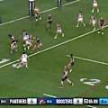 Blaize Talagi has a moment of panic and passes straight to the Roosters.