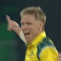 Pakistan opener Maaz Sadaqat was out in the first over after he chopped on off the bowling of Aussie fast bowler Nathan Ellis.