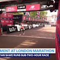 Kenyan Sabastian Sawe becomes the first man in history to officially break the two-hour barrier in a marathon, smashing the world record in London.