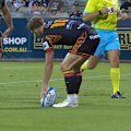Damian McKenzie finishes an electric Chiefs try against the Brumbies.