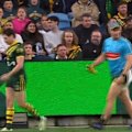 Kangaroos halfback Mitchell Moses limps off with a calf injury against New Zealand.