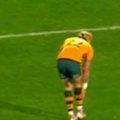Carter Gordon is injured before the Wallabies score a penalty try.