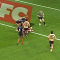 Kurt Donoghoe comes from an off-side position to prevent a Billy Walters try.