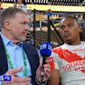 Luciano Leilua makes his anger clear when speaking to Nine's Danny Weidler in Las Vegas.