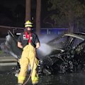 The Hume Highway was shut down for most of the night after a car crash in Villawood, Sydney.