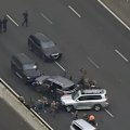 Six people have been arrested after leading police on a chaotic chase across two freeways in Melbourne's south-east.