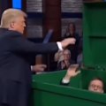 Donald Trump has posted AI-generated video of himself throwing Stephen Colbert into a dumpster.