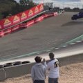 A Porsche Carrera Cup driver in the USA is recovering in hospital after a monster crash during a race at the infamous Corkscrew at Laguna Seca in California.