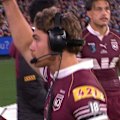 Queensland superstar sub Reece Walsh sends the MCG crowd wild just by appearing on the big screen, despite not making it onto the field for the Maroons.