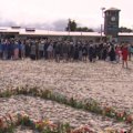Hundreds of people have gathered at a Perth beach to pay tribute to shark attack victim Greg O’Neill.