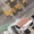 Chilling vision shows the moment a Ukrainian street vendor is targeted by a Russian drone.