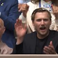 Andre Agassi watches on in awe during a rally between Jakub Mensik and Alexander Zverev. 