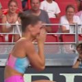 Nina Kennedy clears 4.95 metres to break her Australian pole vault record in a Monaco Diamond League victory.