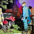 Three teenage girls were injured when their car smashed into a home in Logan in the early hours of the morning.