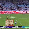 Bulldogs star Jacob Kiraz fluffs his lines and the Storm make him pay.