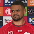 Rabbitohs superstar Latrell Mitchell fires back at James Tedesco after his shot on Toby Rodwell.