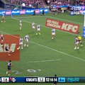 Retiring champion Daly Cherry-Evans boots a field goal to give the Roosters some extra breathing space.