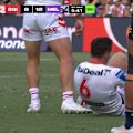 Dragons playmaker Kyle Flanagan hurts an ankle when he's tackled during the Storm clash.