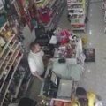 CCTV from inside a mini-mart in Sydney's west shows the moments prior to a "random" stabbing attack that killed one and left two others critically injured.