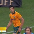 Joseph Aukuso-Suaalii is given a yellow card for a 'harsh' offside call.