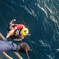 Two men have survived 24 hours floating at sea after strong currents pulled them kilometres from their dive boat off Queensland’s North Stradbroke Island.